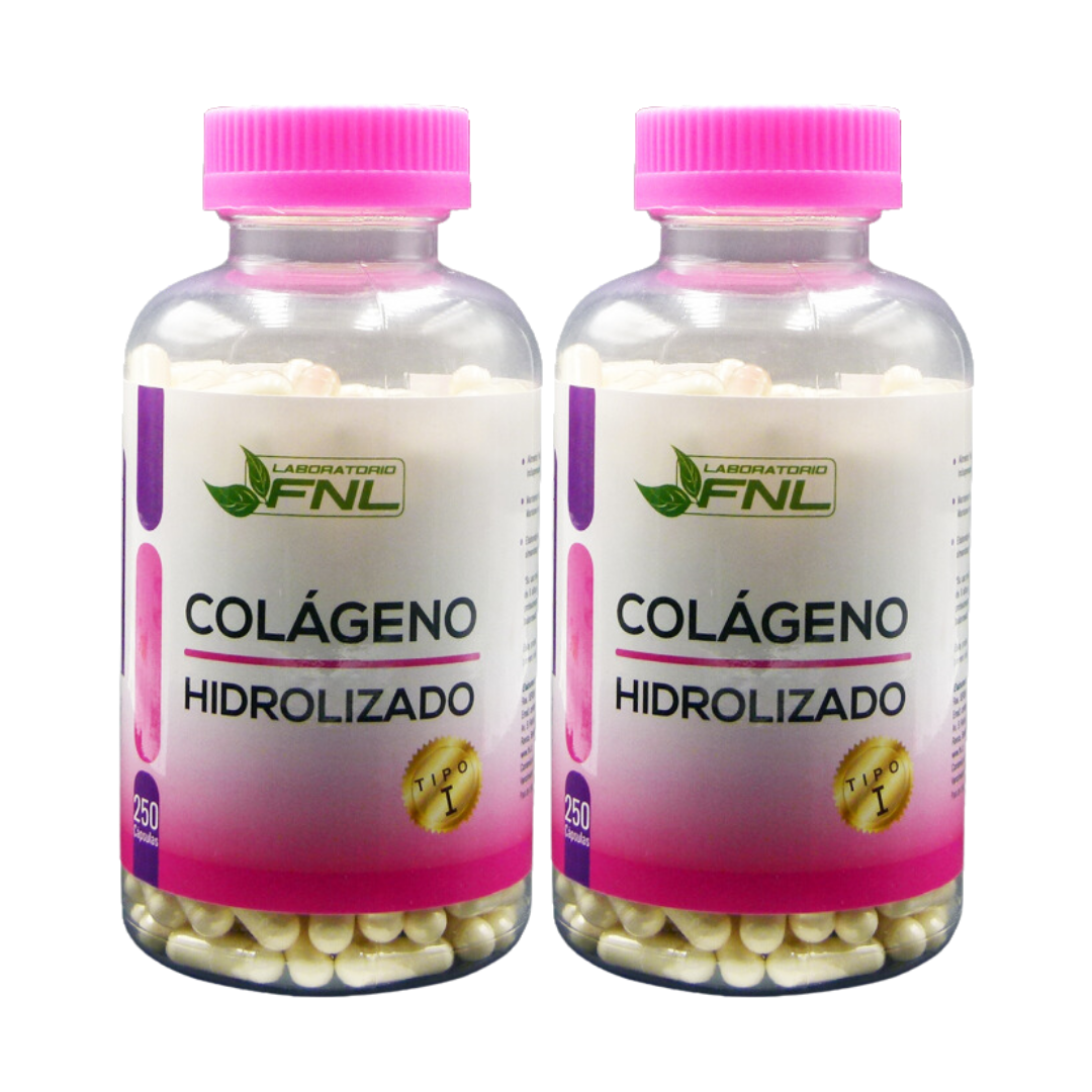 PACK 2 FRASCOS COLAGENO LABORATORIO FNL HIDROLIZADO 350 MG CAPSULAS 250 UN - 1
