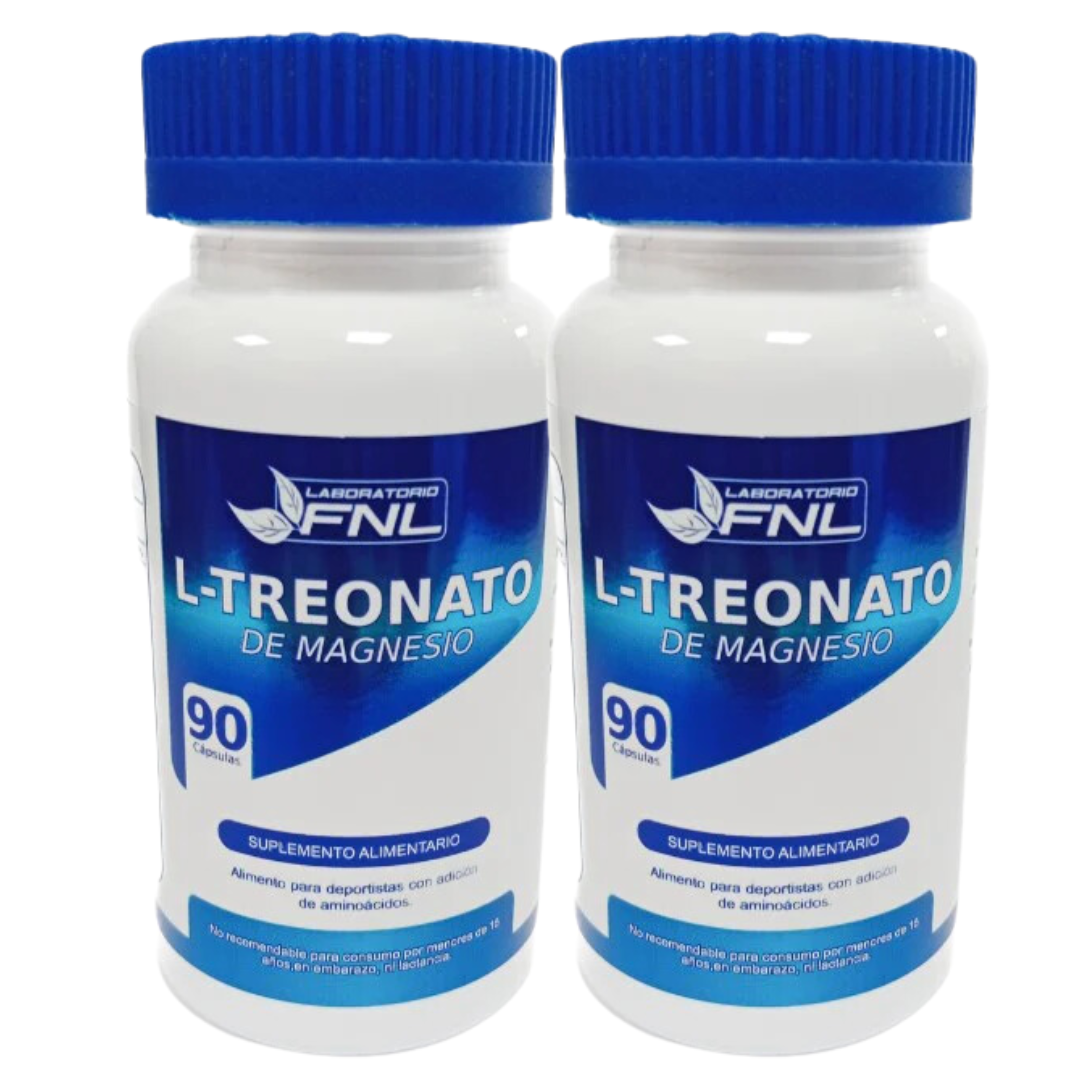 L - TREONATO DE MAGNESIO LABORATORIO FNL 180 CÁPSULAS, PACK 2 FRASCOS X 90 CAPS FNL - 1