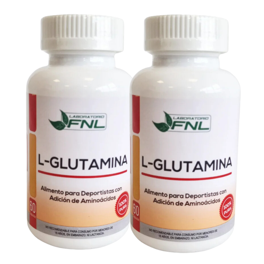 GLUTAMINA LABORATORIO FNL L - 120 CÁPSULAS, PACK 2 FRASCOS X 60 CAPS FNL - 1