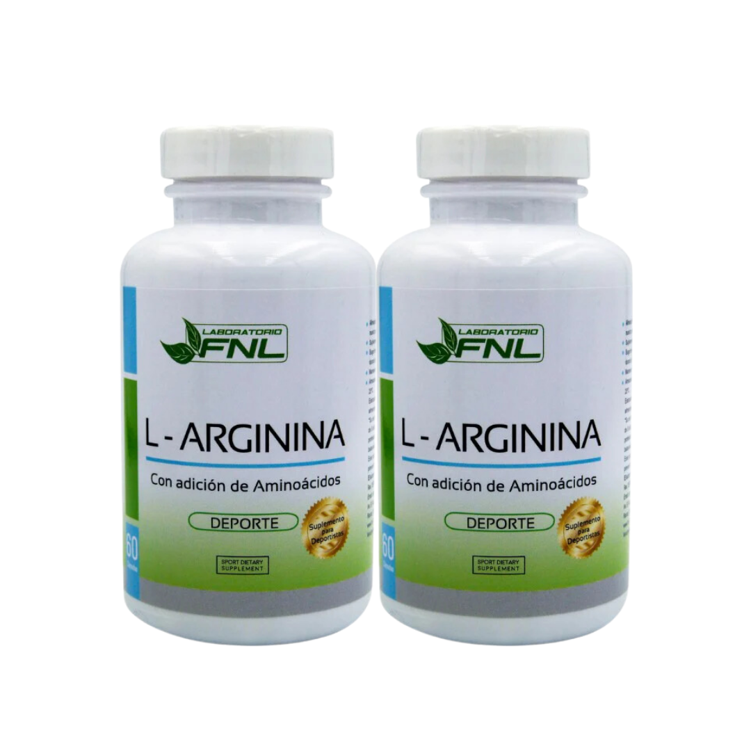 SUPLEMENTO ALIMENTICIO LABORATORIO FNL L - ARGININA 120 CÁPSULAS, PACK 2 FRASCOS X 60 CAPS FNL - 1
