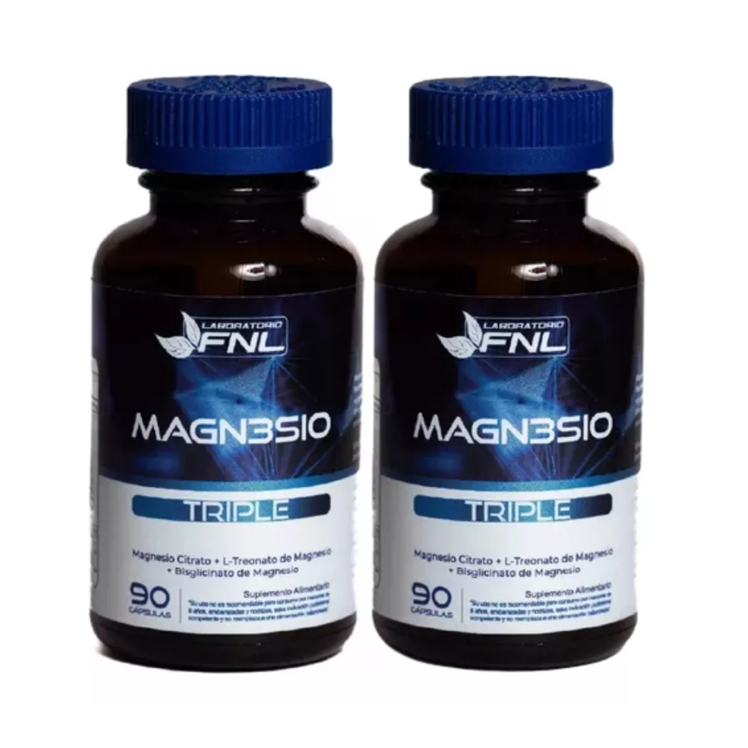 PACK 2 FRASCOS MAGNESIO LABORATORIO FNL TRIPLE CAPSULAS 90 UN - 1