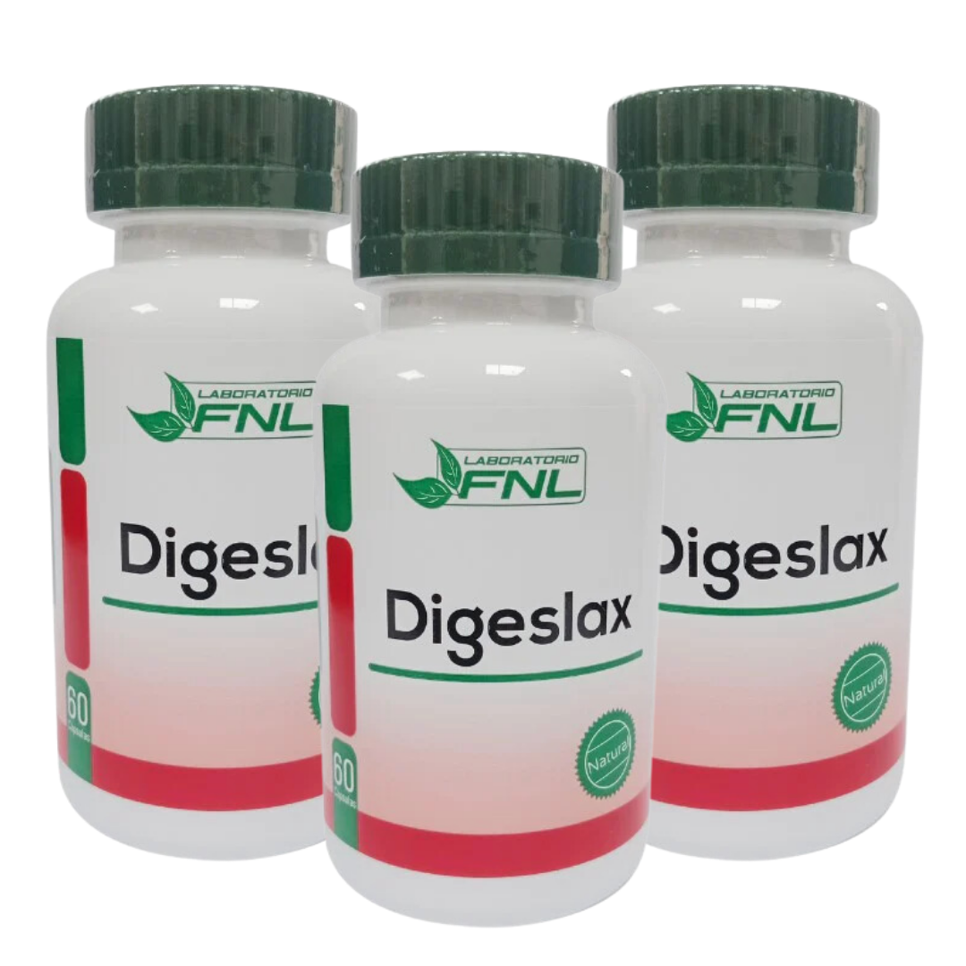 PACK 3 FRASCOS SUPLEMENTO LABORATORIO FNL DIGESLAX CAPSULAS 60 UN - 1