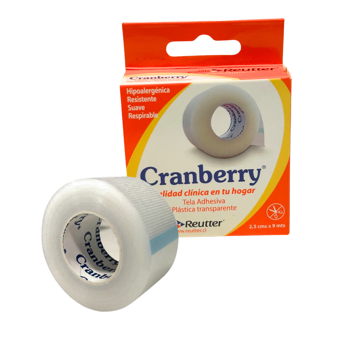TELA ADHESIVA PLÁSTICA TRANSPARENTE 2,5CM X 9M CRANBERRY UNIDAD - 1