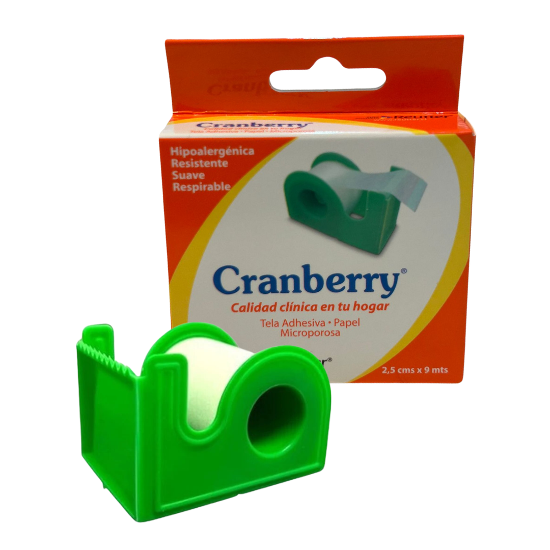 TELA ADHESIVA PAPEL MICROPOROSA 2,5CM X 9M CRANBERRY UNIDAD - 1