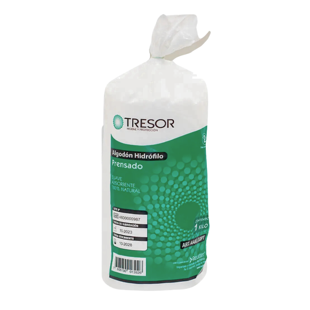 ALGODÓN HIDRÓFILO PRENSADO TRESOR 1KG - 1