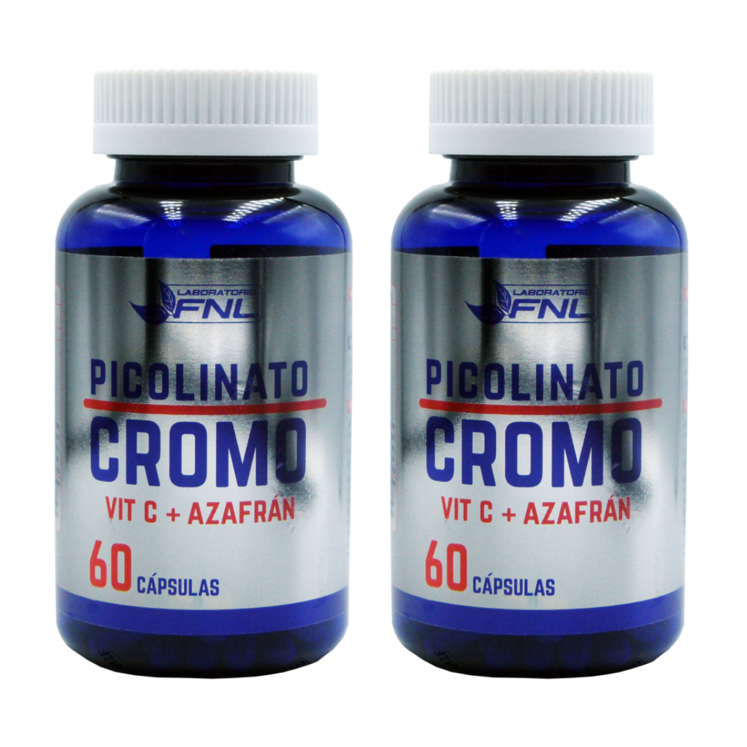 PICOLINATO DE CROMO + VIT C + AZAFRAN 120 CÁPSULAS FNL PACK 2 FRASCOS - 1