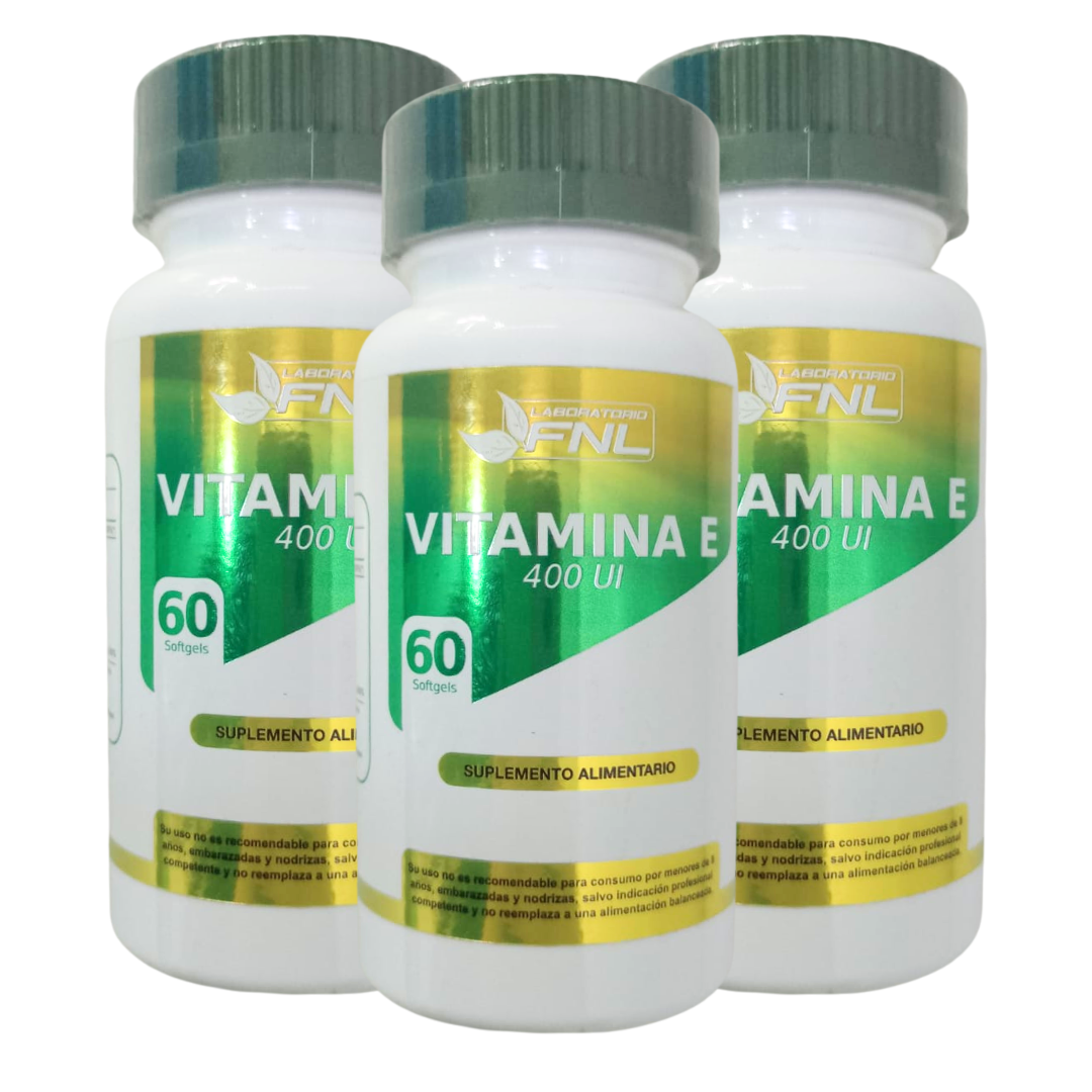 VITAMINA E 400 UI 180 CÁPSULAS FNL PACK 3 FRASCOS - 1