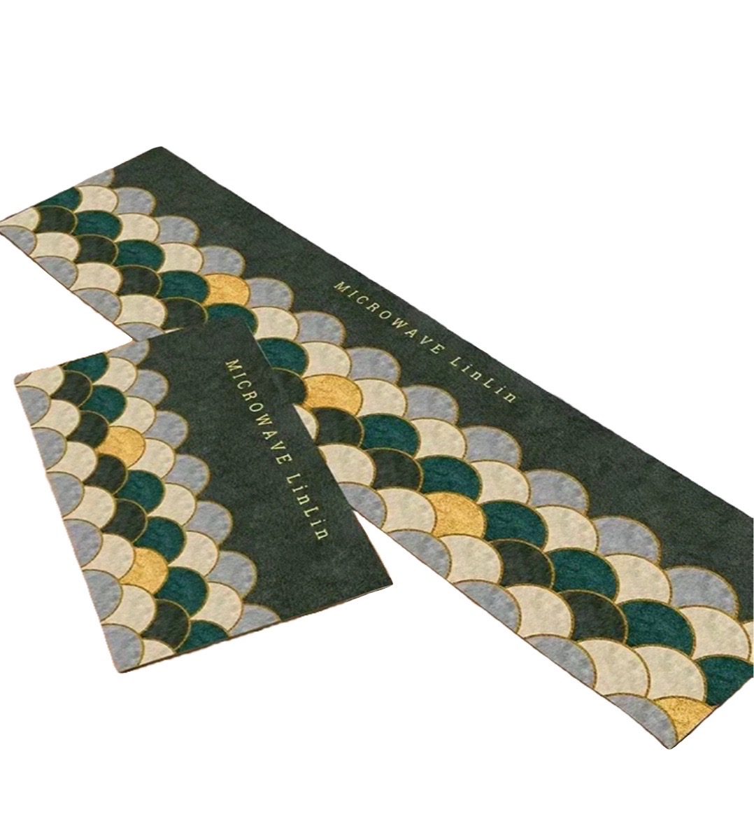 SET 2 ALFOMBRAS PISO DE COCINA MODELO MICROWAVE COLOR VERDE - 3