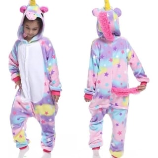 PIJAMA UNISEX BJ HOGAR VIOLETA UNICORNIO ESTRELLA TALLA 140CM 11_12