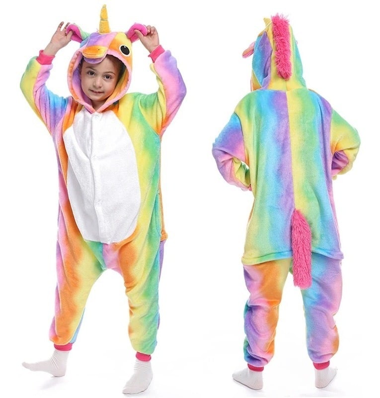 PIJAMA PLUSH NIÑA BJ HOGAR MULTICOLOR UNICORNIO ARCO IRIS TALLA 100 - 1