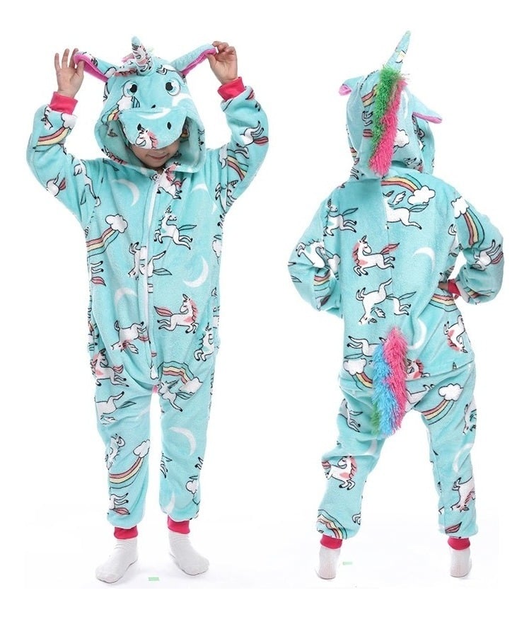 PIJAMA MODELO UNICORNIO TURQUESA TALLA 110 - 1