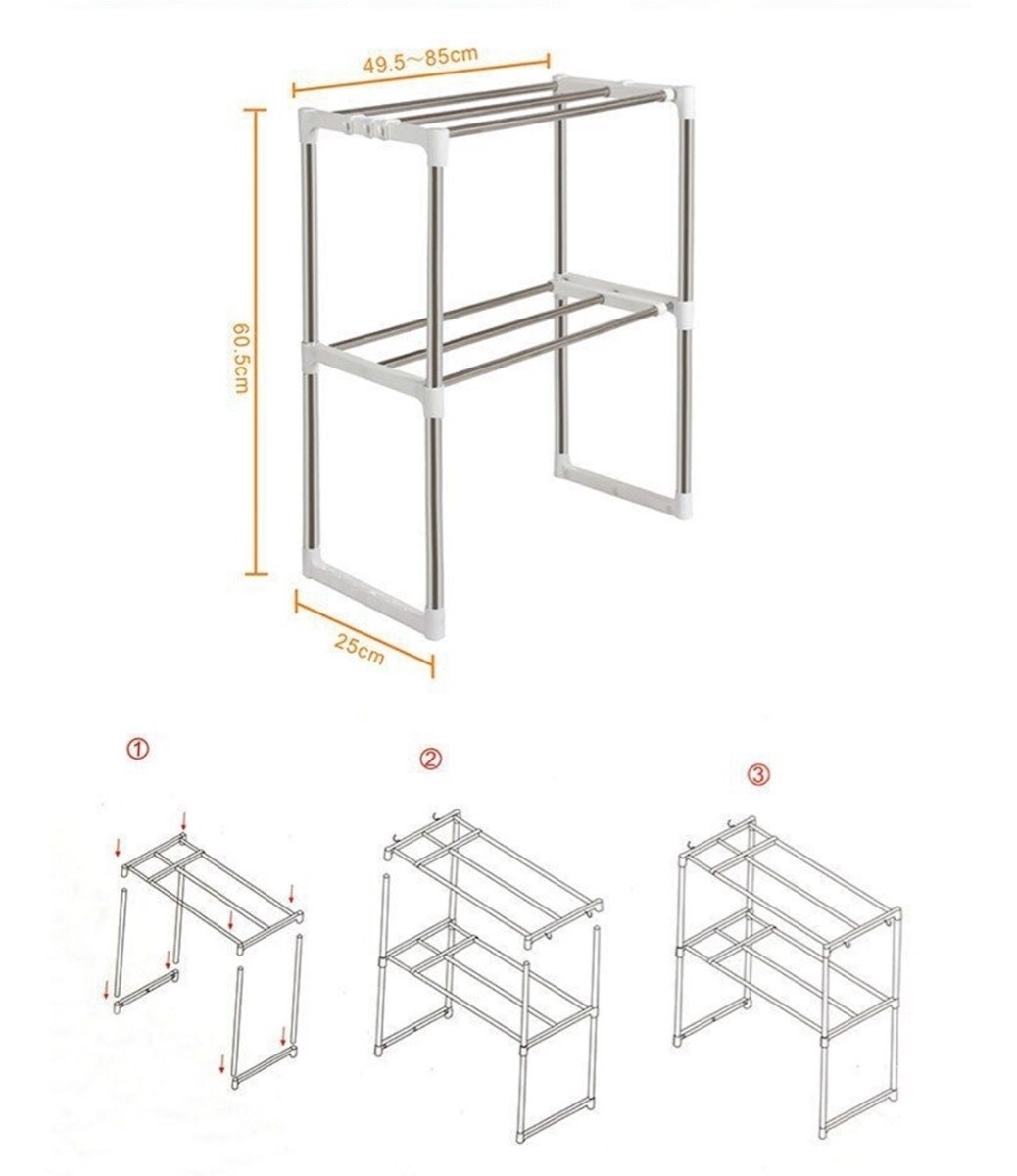 ESTANTE BJ HOGAR 5819 METAL ORGANIZADOR COCINA O BAÑO - 4