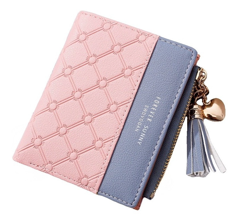 BILLETERA TARJETERO MONEDERO DE MUJER ECO CUERO - 1