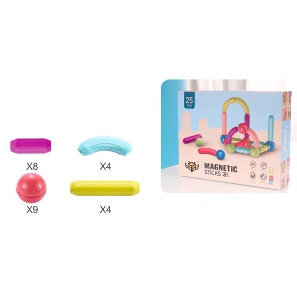 JUGUETE DIDÁCTICO BJ HOGAR VARILLAS MAGNETICAS Y BLOQUES MULTICOLOR - 3