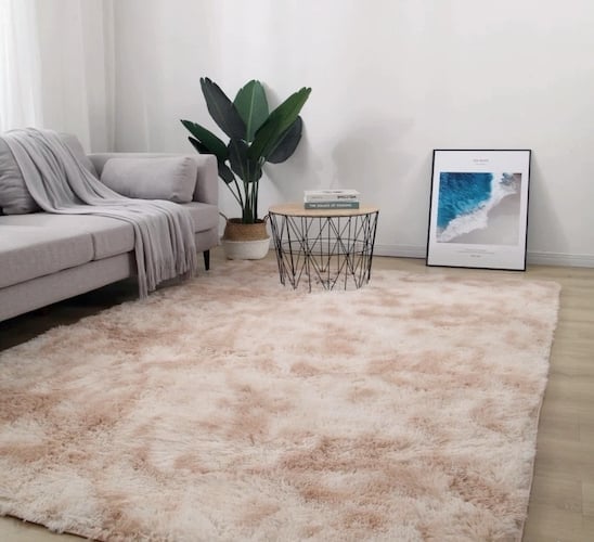 ALFOMBRA BJ HOGAR SUAVE CONTEMPORÁNEA MODERNA PELUDA BEIGE JASPEADO 1.2 X 1.6 M - 1