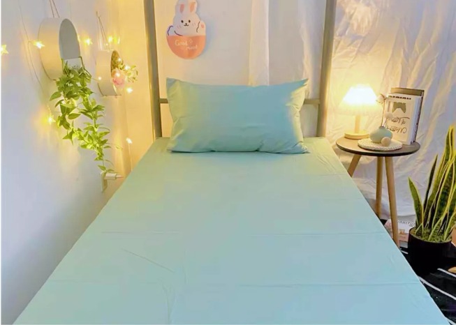 SÁBANAS BJ HOGAR 1 PLAZA 144 HILOS CELESTE LISO - 1