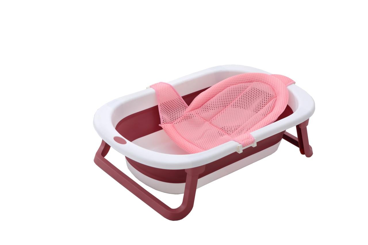 TINA BJ HOGAR BAÑERA PLEGABLE BEBÉ CON MALLA ROJO - 1