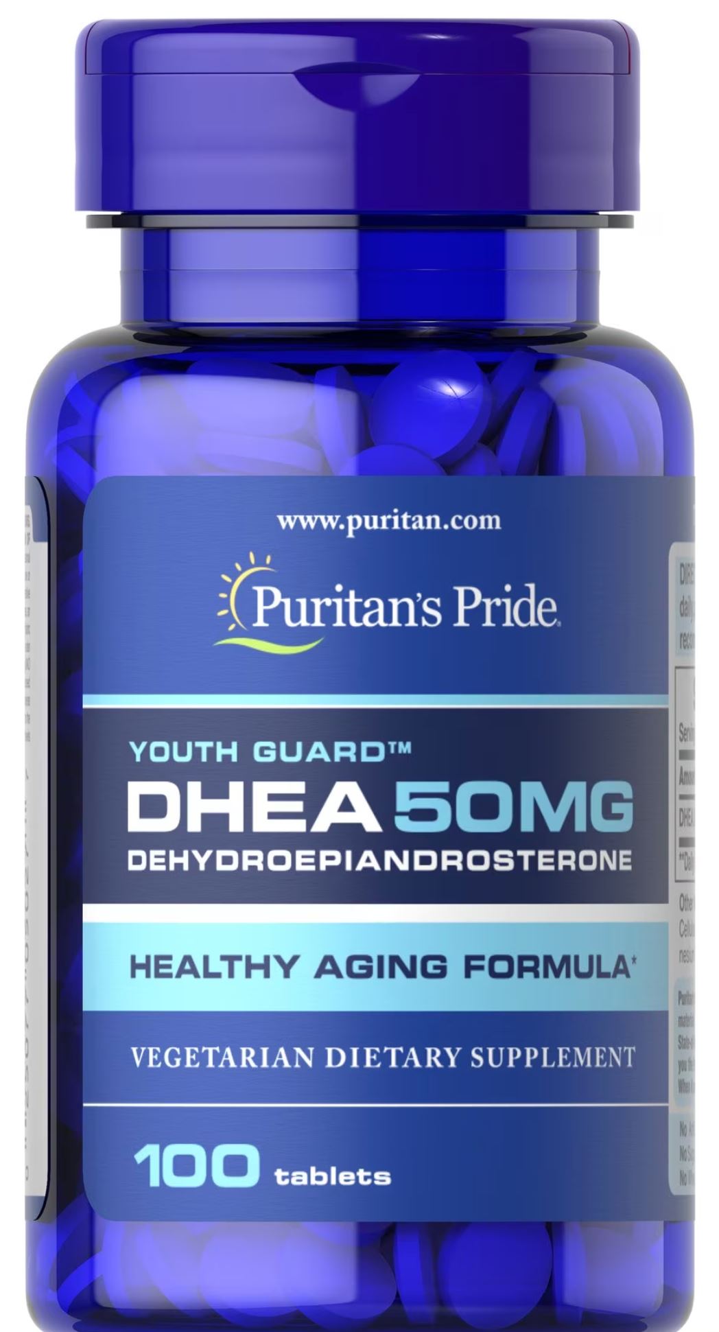 SUPLEMENTO ALIMENTICIO PURITANS PRIDE DHEA 50MG 100 TABLETAS - 1
