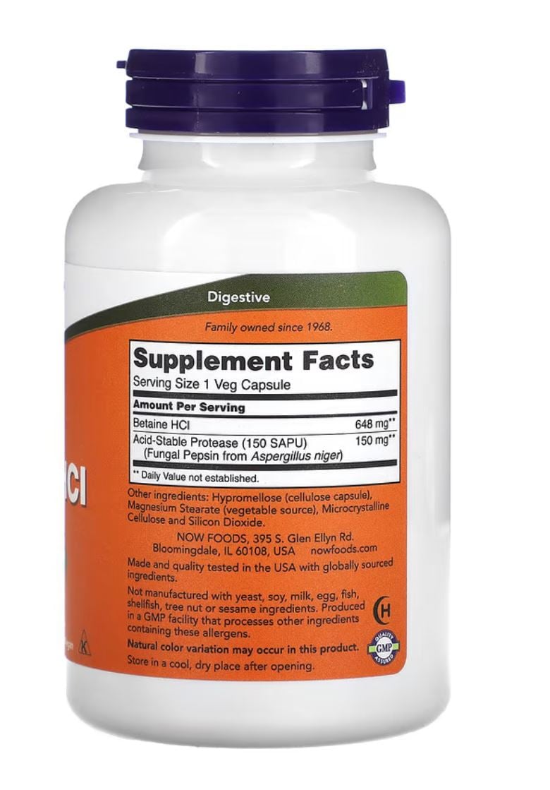 SUPLEMENTO NOW FOODS BETAINE CAPSULAS 120 UN - 2