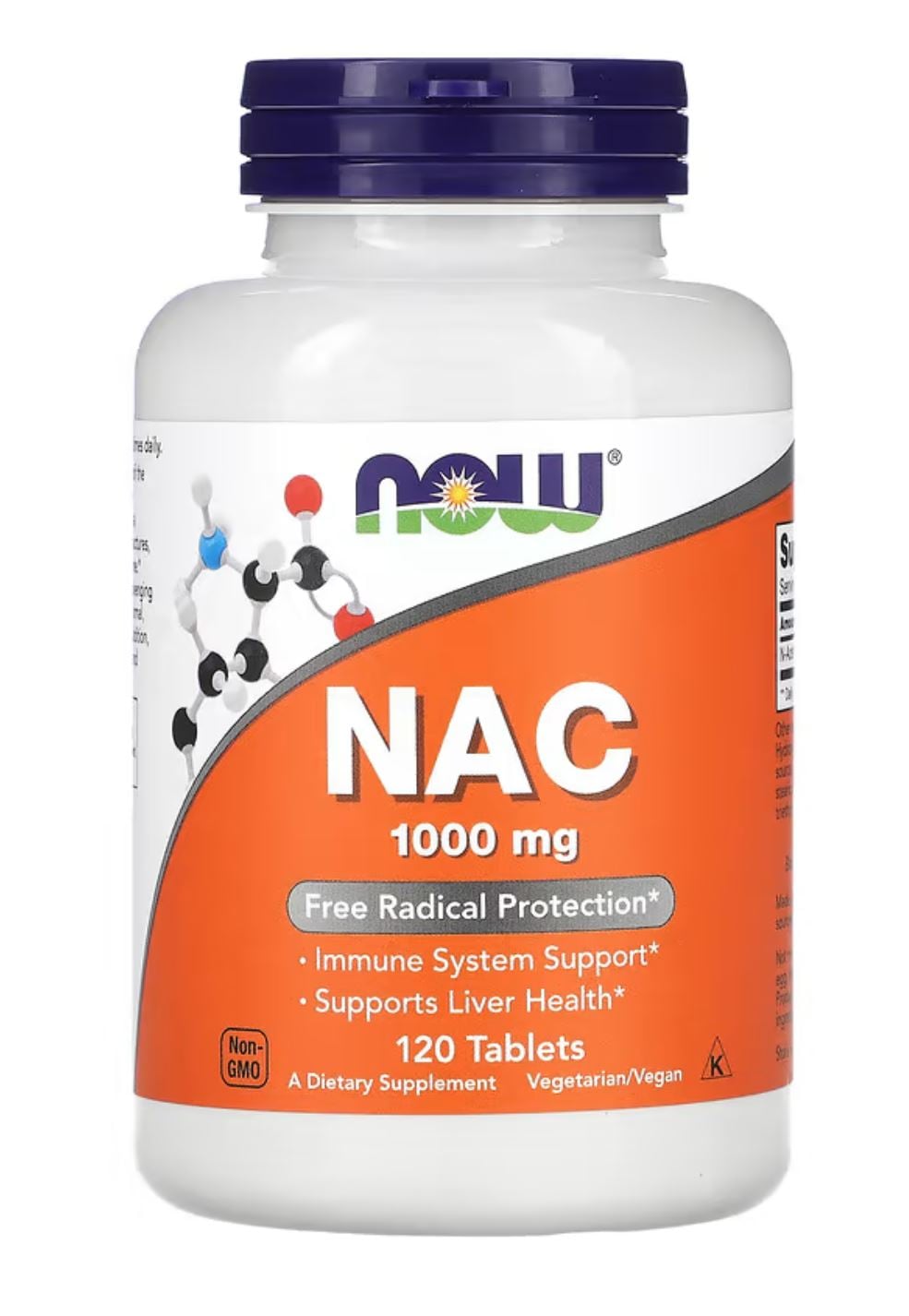 NOW FOODS NAC ACETIL CISTEINA N-ACETYL CYSTEINE 1000MG, 120CAP - 1