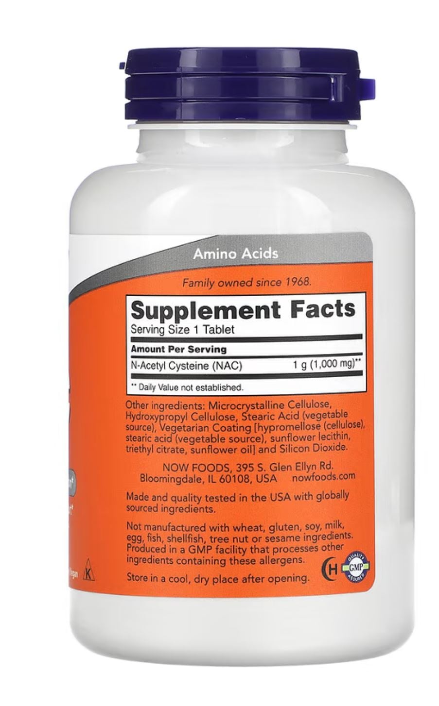 NOW FOODS NAC ACETIL CISTEINA N-ACETYL CYSTEINE 1000MG, 120CAP - 2