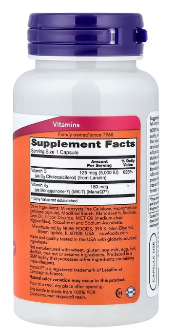 MEGA D3 & MK7 - NOW FOODS - 2