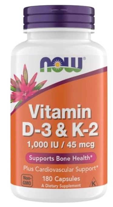 NOW FOODS VITAMINA D3 & K2 - 180 CAPSULAS - 1