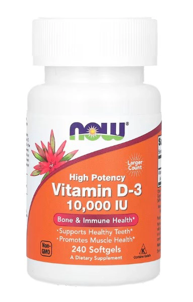 NOW FOODS VITAMINA D-3 10.000 UI | 240 SOFTGELS - 1