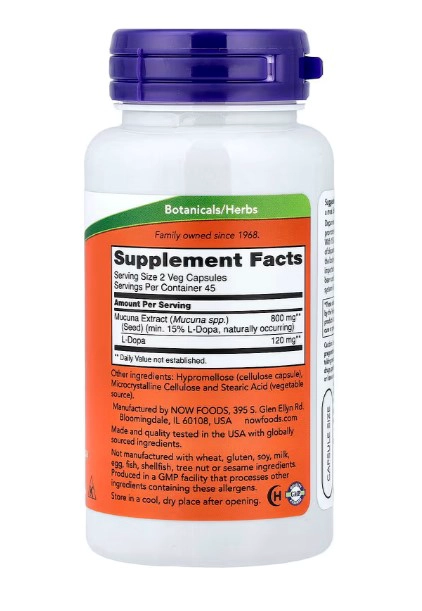 NOW FOODS DOPA MUCUNA® | 90 CAPSULAS VEGANAS - 2