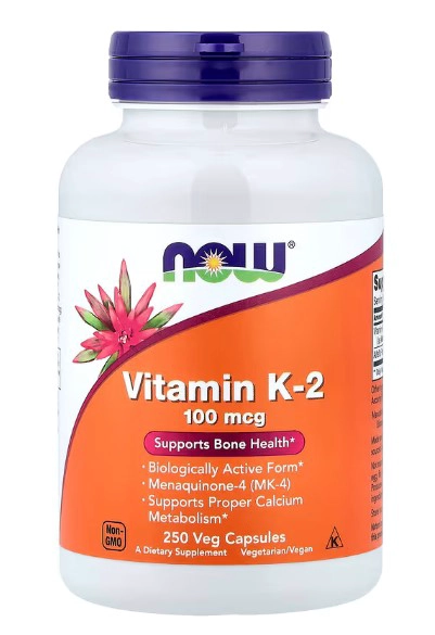 NOW FOODS VITAMINA K-2 100 MCG | 250 CAPSULAS VEGANAS - 1