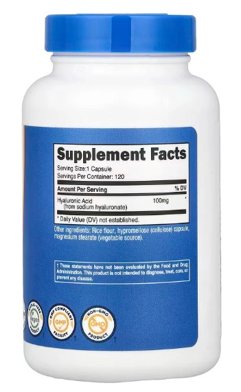 NUTRICOST ACIDO HIALURONICO 100MG 120 CAPSULAS - 2