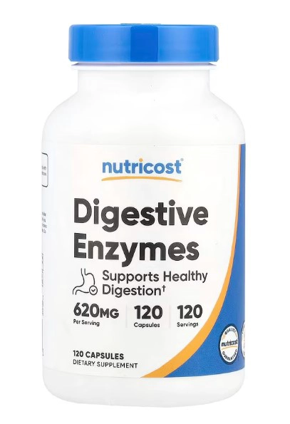 NUTRICOST ENZIMAS DIGESTIVAS - ENZYMES 620 MG – 120 CAPSULAS - 1