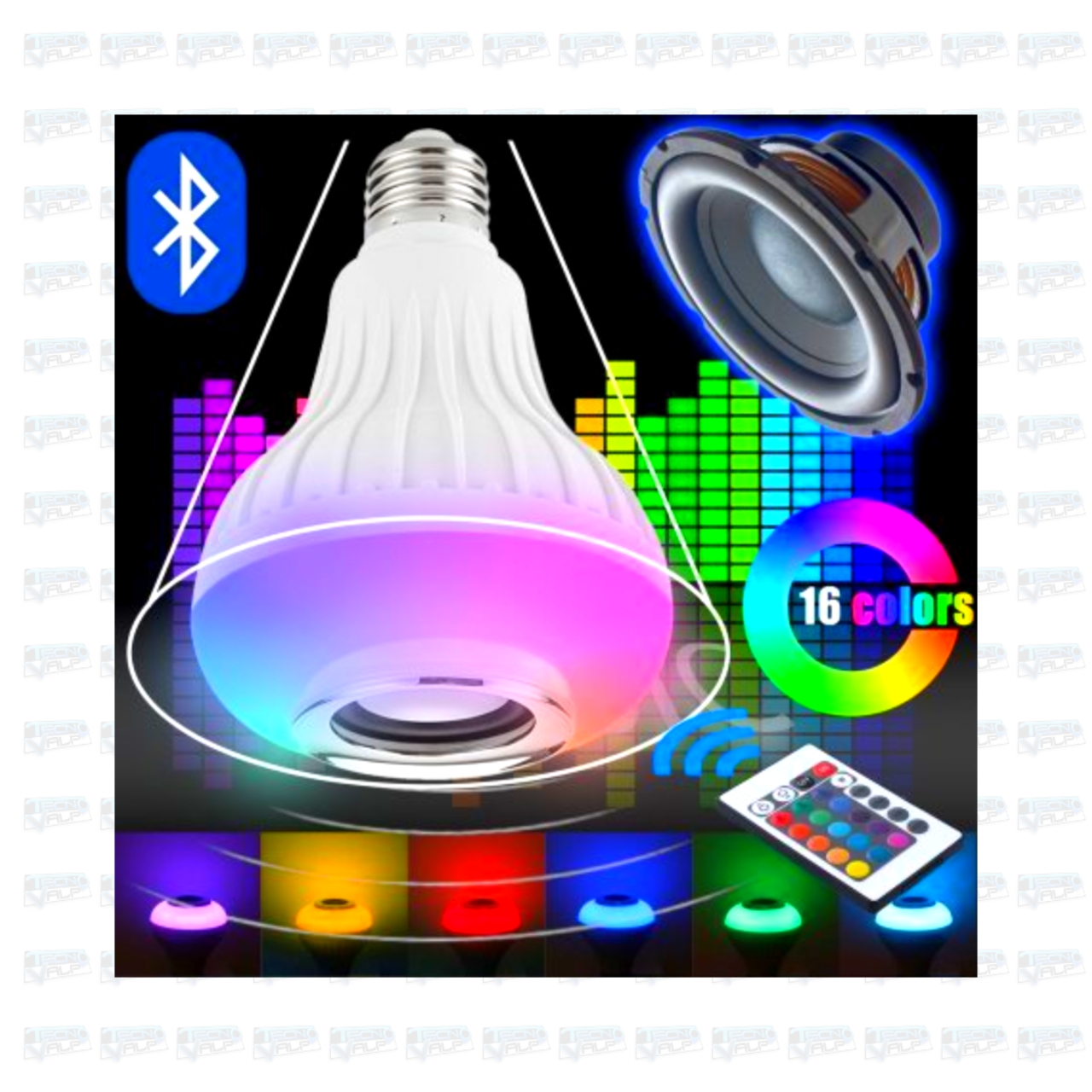 AMPOLLETA PARLANTE BLUETOOTH COLORES CONTROL REMOTO - 2