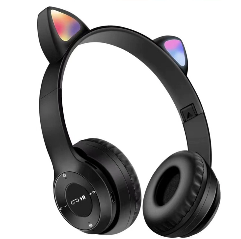 AUDÍFONOS GOSHGG OREJAS GATO LUCES BLUETOOTH ROSA - 1