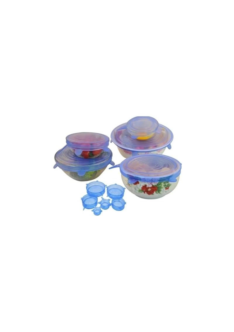 6 Tapas Silicona Extensibles Sellado Preservación Alimentos - 3