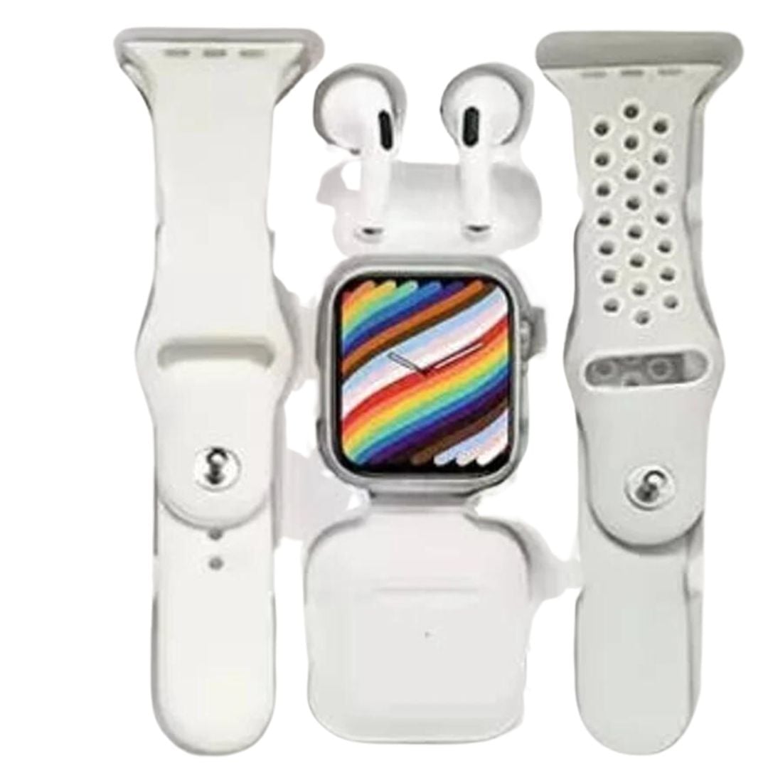 COMBO SMARTWATCH GOSHGG T55 PRO MAX BLANCO + AUDIFONOS INALAMBRICOS