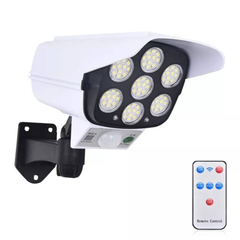 FOCO SOLAR GOSHGG TIPO CÁMARA NEGRO CON SENSOR DE MOVIMIENTO Y CONTROL REMOTO - 1