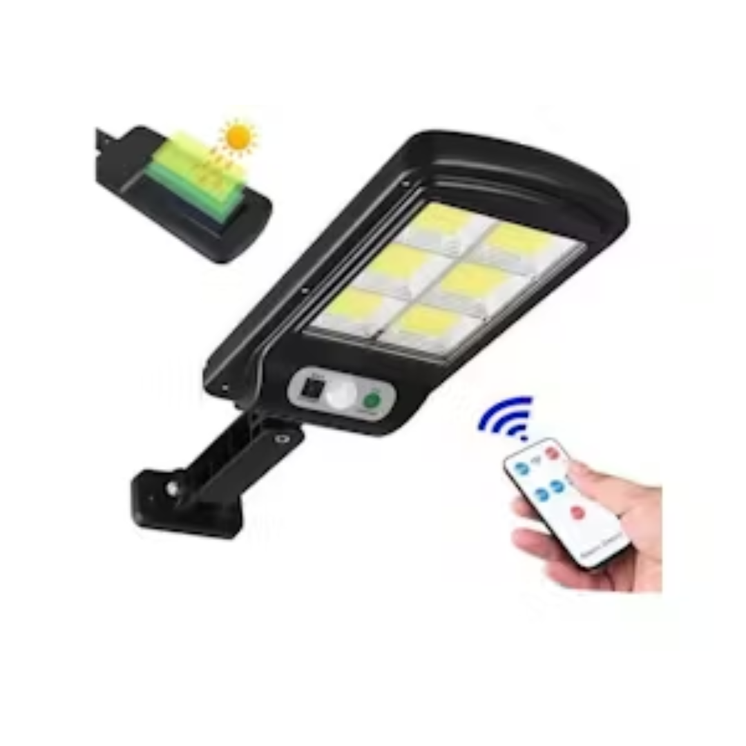 FOCO SOLAR LED EXTERIOR CON SENSOR DE MOVIMIENTO IP65 | NEGRO - 2