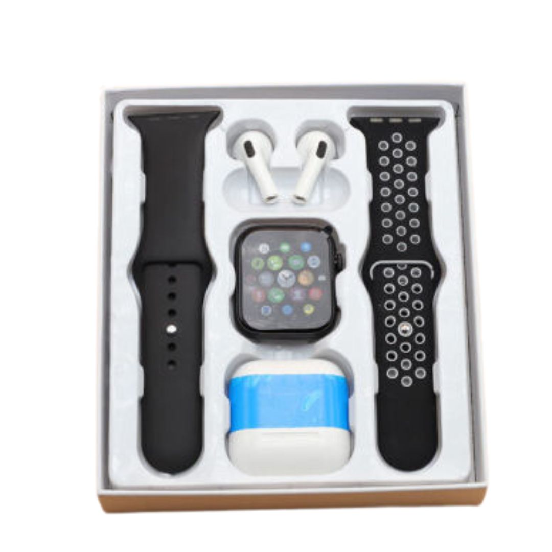 COMBO SMARTWATCH GOSHGG T55 PRO MAX NEGRO + AUDIFONOS INALAMBRICOS - 1
