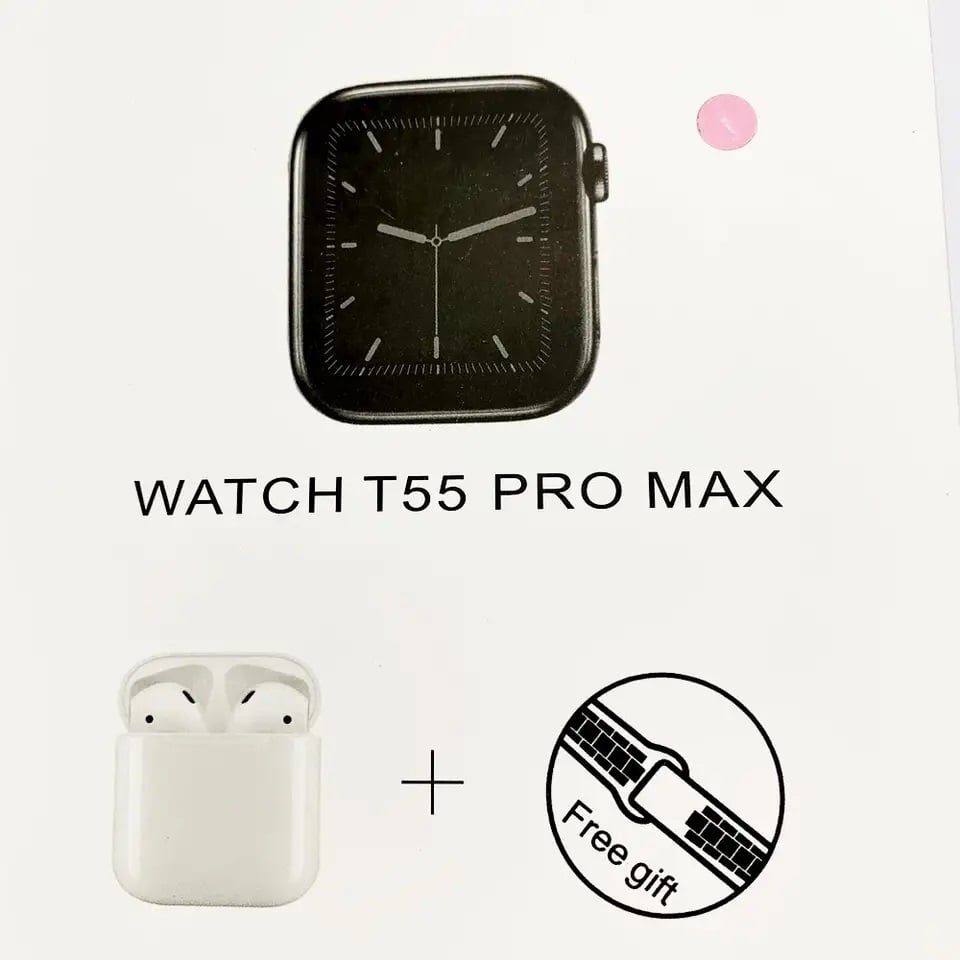 COMBO SMARTWATCH GOSHGG T55 PRO MAX NEGRO + AUDIFONOS INALAMBRICOS - 2