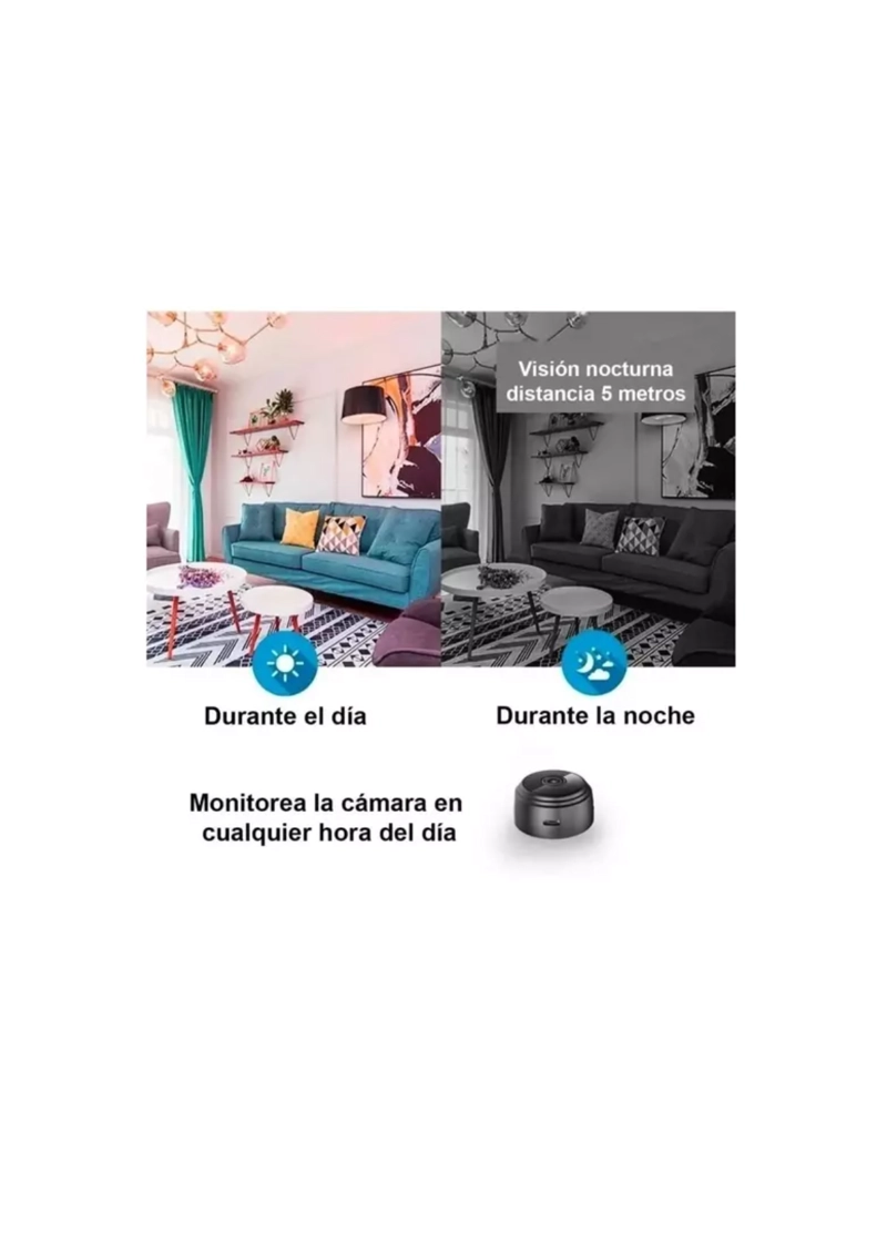 CAMARA ESPIA WIFI CON BATERIA INTERNA HD 1080P INALAMBRICA MINI CAMARA - 2
