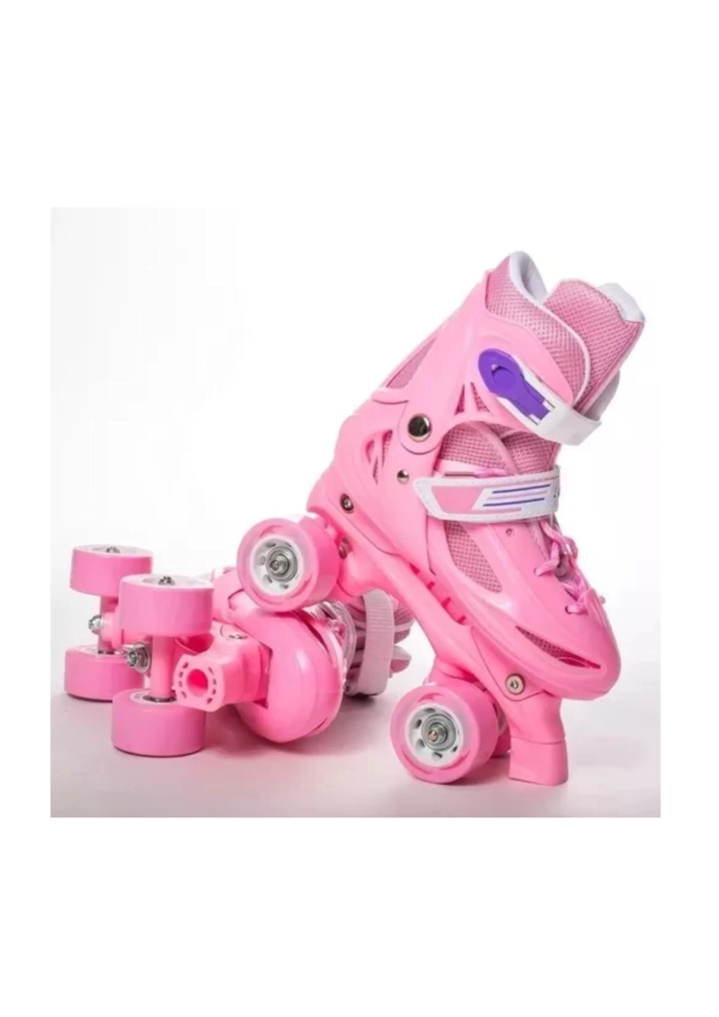PATINES 4 RUEDAS AJUSTABLE PARA NIÑOS ROSA Y AZUL - 1