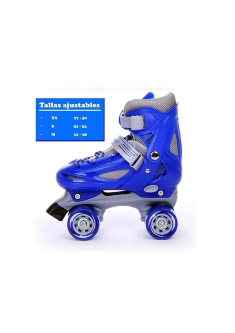 PATINES 4 RUEDAS AJUSTABLE PARA NIÑOS ROSA Y AZUL - 6