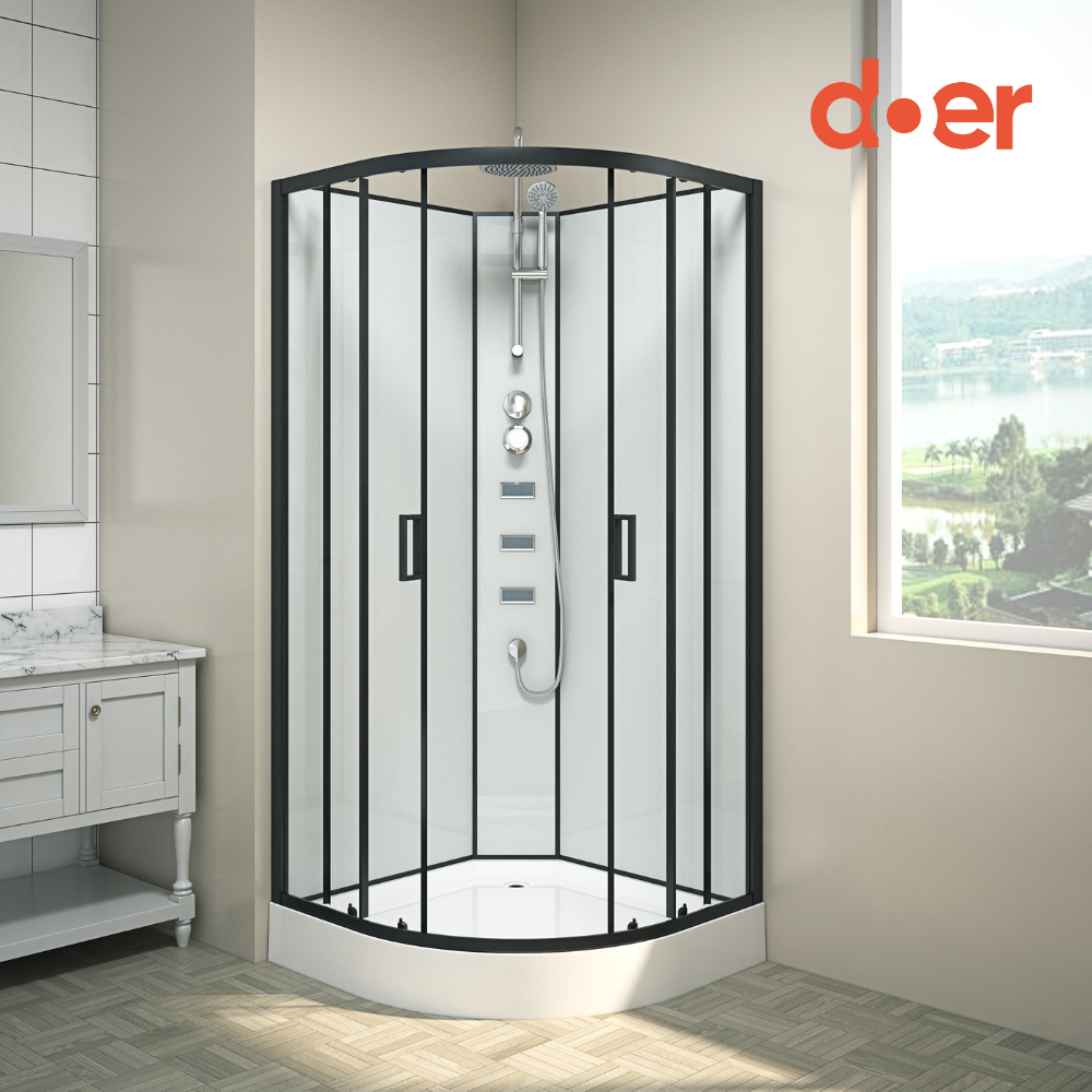 CABINA DE DUCHA OASIS LARGE HIDROMASAJE 90X90X205CM MARCO NEGRO - 2