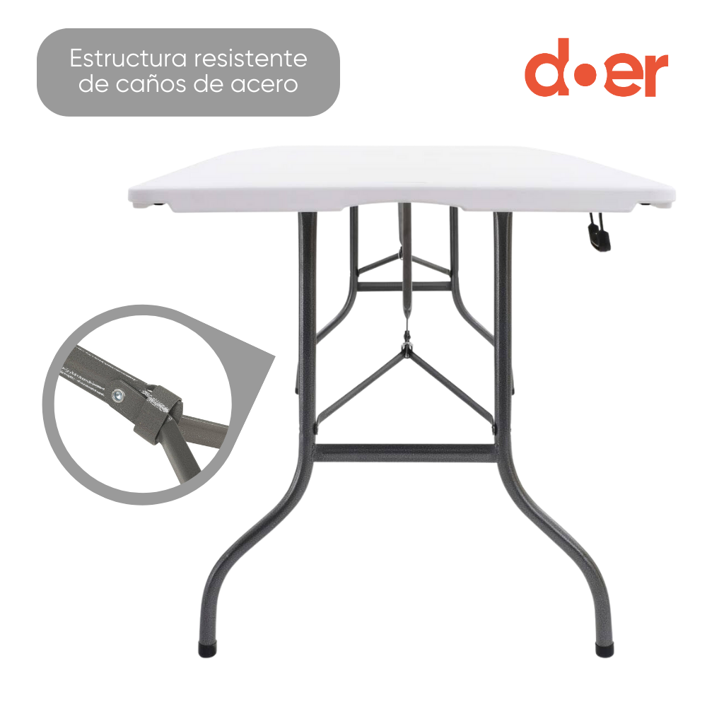 MESA PLEGABLE FOLDAWAY TIPO MALETA 180X74CMS - 2
