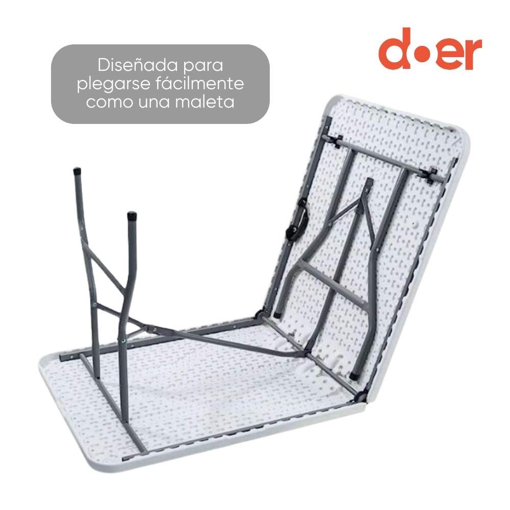 MESA PLEGABLE FOLDAWAY TIPO MALETA 180X74CMS - 3