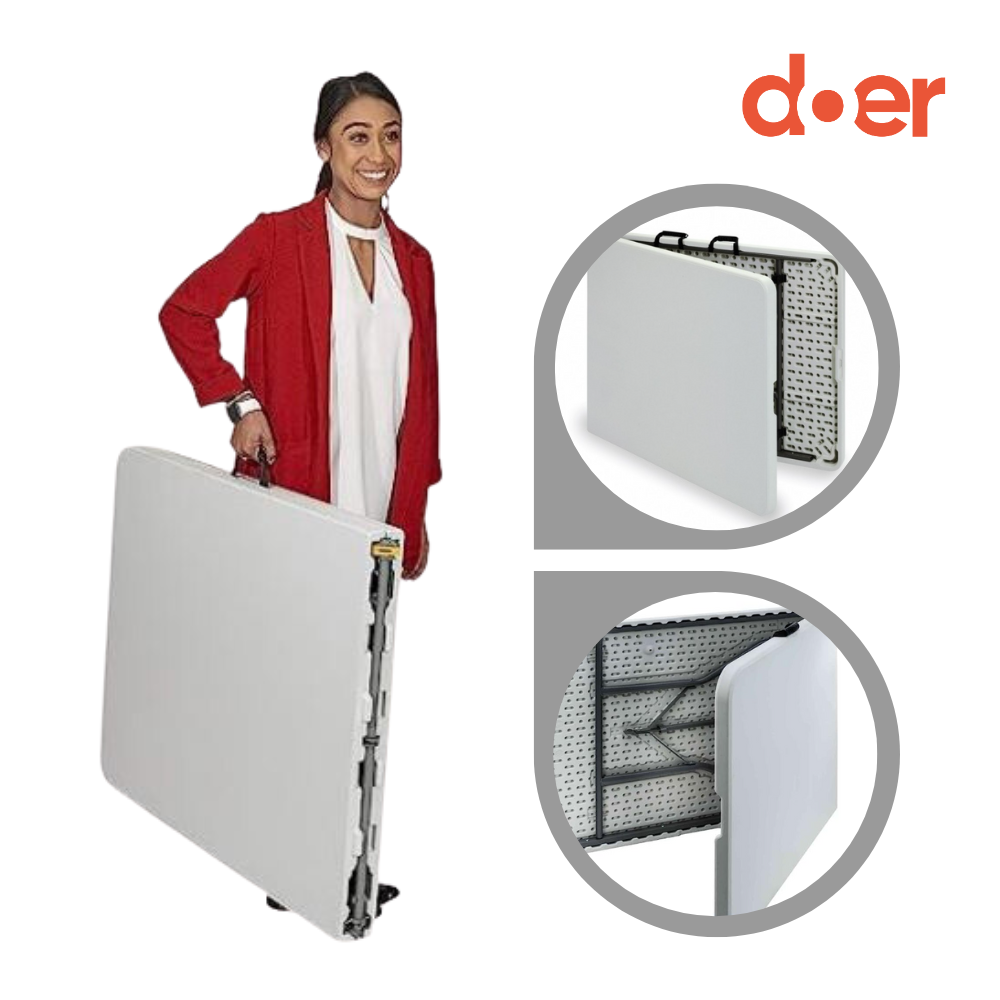 MESA PLEGABLE FOLDAWAY TIPO MALETA 180X74CMS - 5