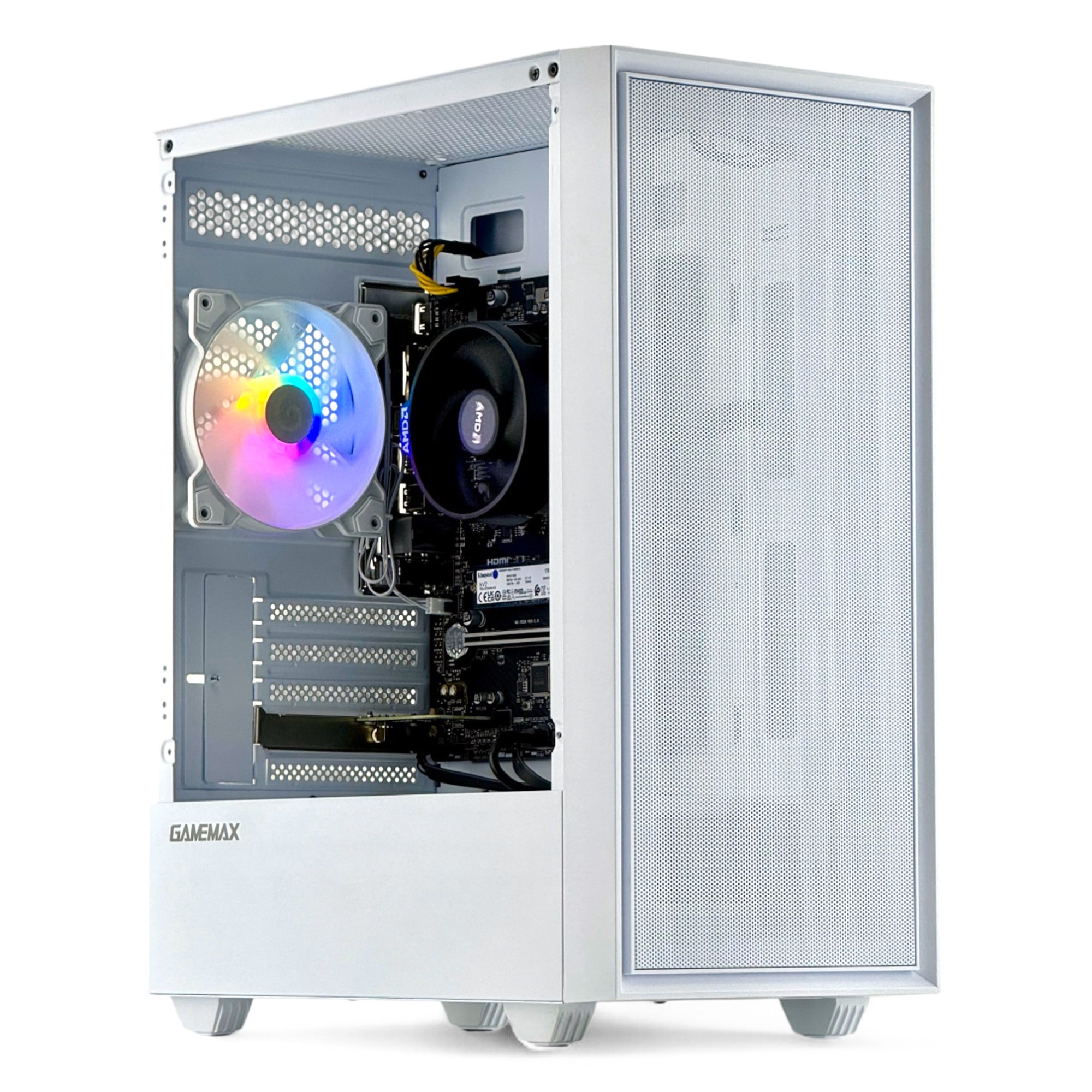 PC GAMER EN COLOR BLANCO AMD RYZEN 7 8700G 16GB DDR5 500GB RADEON 780M WIFI - 1