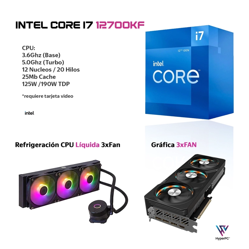 PC GAMER INTEL CORE I7 12700K 32GB DDR5 2TB RTX 5060 TI 16GB - 3