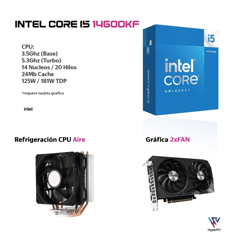 PC HYPERPC.CL WORKSTATION FOTO ULTRA INTEL CORE I5 14600K 64GB DDR5 2TB RTX 3050 - 3